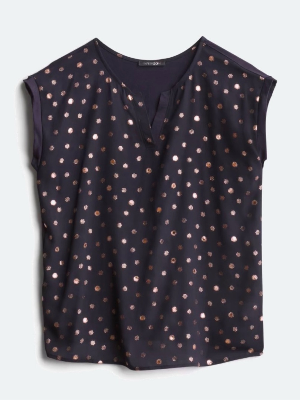 Papermoon Navy and Gold Polka Dot Blouse